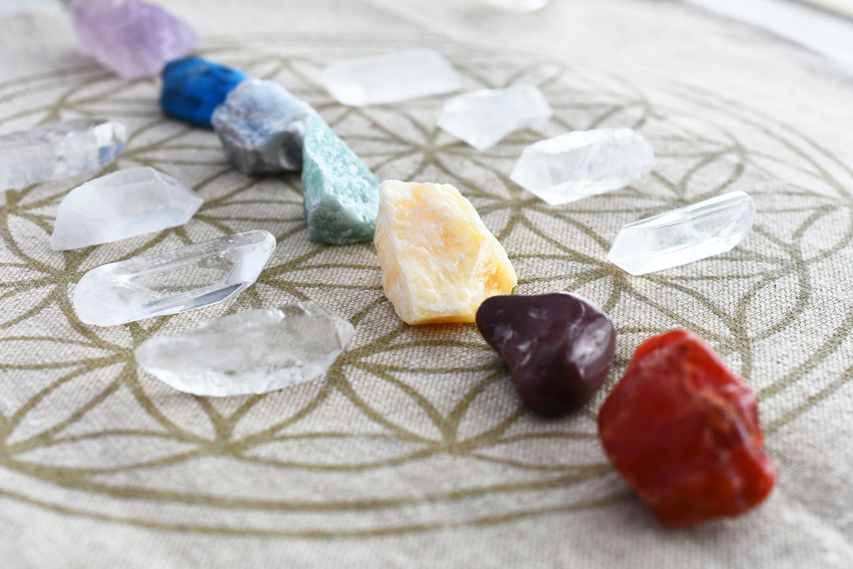 Colorful gemstones and crystals